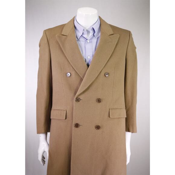 Marcello Milanelli Camel Brown Zegna Wool 2Btn Double Breasted Overcoat Coat 38S - Picture 2 of 10